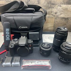 Canon Rebel T6i Camera only 5 shutter count Complete package